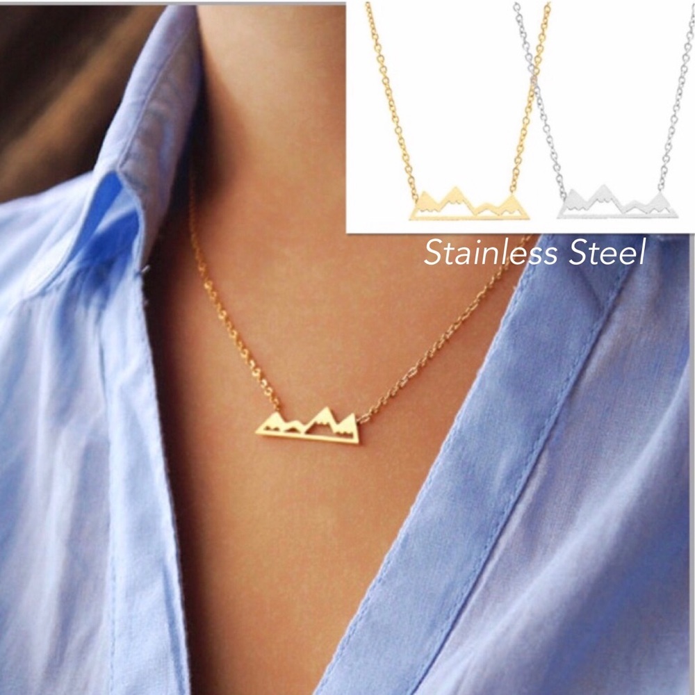 3 for $25⚡️STAINLESS STEEL mountain necklace